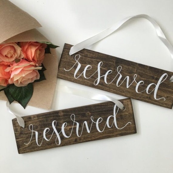 Other - Set of 2 Wooden Reserved Signs